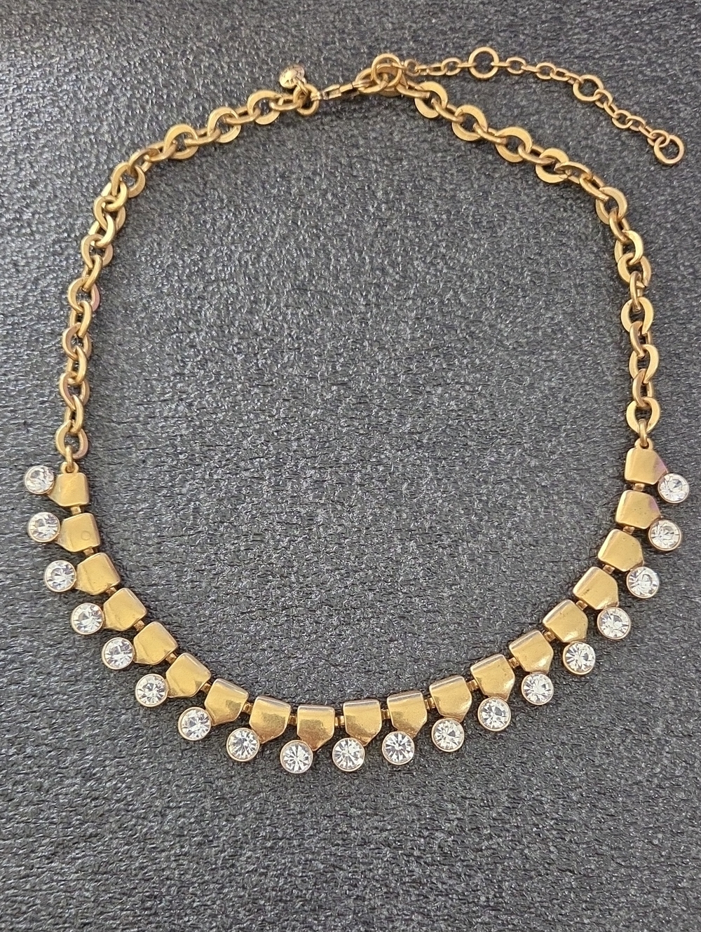 J.Crew Gold Rhinestone Statement Necklace